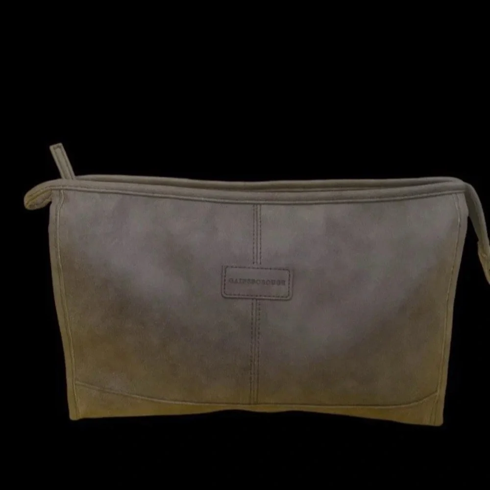 Gainsborough-Faux Suede Travel Bag-Size: Approx 12x7.5x3.5-Color: Brown